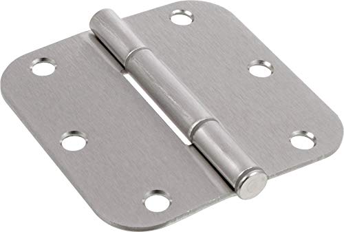 Hardware Essentials 854321 Runder Eck-Türscharnier, quietschsicher, 8,9 cm, Satin/Nickelfarben von Hardware Essentials