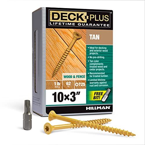 Hillman 48418 Deckschrauben, Hellbraun, 1lb Box von Deck Plus