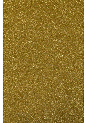 Glitter/Glitzer A4 Transferfolie/Textilfolie zum Aufbügeln auf Textilien - perfekt zum Plottern geeignet - einzelne Folien, Glitter 2:Gold von Hilltop