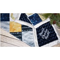 Personalisierte Blaue Baby-Minky-Decke-Blau Und Gold Liebe Dich Bis Zum Mond Zurück Baby-Kinderzimmer-Baby-Dusche-Geschenk, Traum Süßes Baby von HilltopBabyandMore