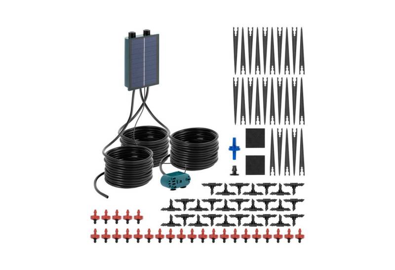 Hillvert Bewässerungssystem 50 Tropfer Solar Gartenbewässerungssystem Bewässerungsset automatisch von Hillvert