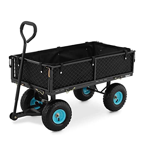 Hillvert HT-Twin 300 Bollerwagen faltbar Handwagen Gerätewagen Transportwagen 300 kg Gartenwagen Schwarz von Hillvert