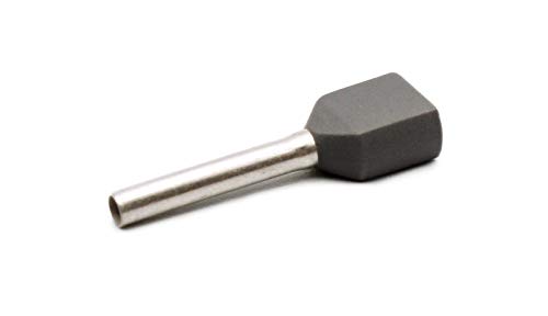 Hilpress Aderendhülsen 2x0,75HL isoliert Doubleaction 2-fach, 2 x 0,75mm² x 10mm, 100 Stück grau von Hilpress