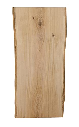 Hilwood - Eichenbrett Eichenbohle Wandboard Brett Regal, 4 cm stark, rustikal, unbesäumt (50 cm) von Hilwood