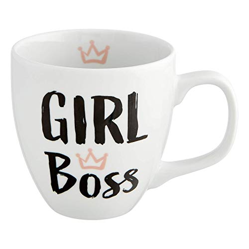 Him & I® - Jumbo Tasse mit Spruch Girl Boss - 9,5 cm - 0,45 l - Porzellan Tasse groß - Kaffeetasse - Kaffeebecher - Geschenk Idee für Beste Freundin, Mama, Schwester, Mädchen, Kollegin & Erzieherin von Him & I