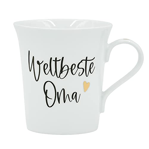 Him & I® - Weltbeste Oma Tasse mit Echtgold Veredelung - Geschenkidee für Oma - 340 ml - Porzellan Tasse - Kaffeetasse - Kaffeebecher - Geschenk für die Oma, Mama & beste Freundin von Him & I