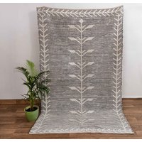 Weiß Schwarz Hand Gewebt Baumwolle Boho Marokkanisch Inspiriert Teppich Größen-3x5, 4x6, 5x8, 8x10 #jr-5 Weiß Schwarz Hand Gewebt Baumwolle Boho Marokkanisch Inspiriert Teppich Größen-3x5, 4x6, 5x8, 8x10 #jr-5 von HimalayanRugsCo