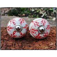 Möbelgriff Beige-Rot Gemustert, Schrankknopf, Schrankgriff, Möbelknauf, Schubladenknauf, Schubladengriff, Möbelzubehör von Himalife