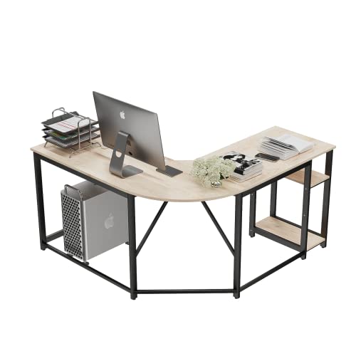 Himimi Computertisch (138X138X75cm) Schreibtisch, Großer L-Form Büro Schreibtisch PC Gaming Tisch,Eckschreibtisch mit 2 Ablagen von Himimi