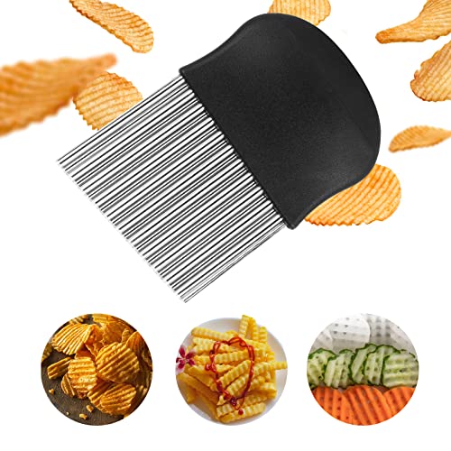 HIMKI Pommes Wellenschneider Edelstahl Wellenmesser Pommes Frites Schneider Kartoffel Riffelmesser für Pommes, Obst, Gemüse, Salat usw von HIMKI