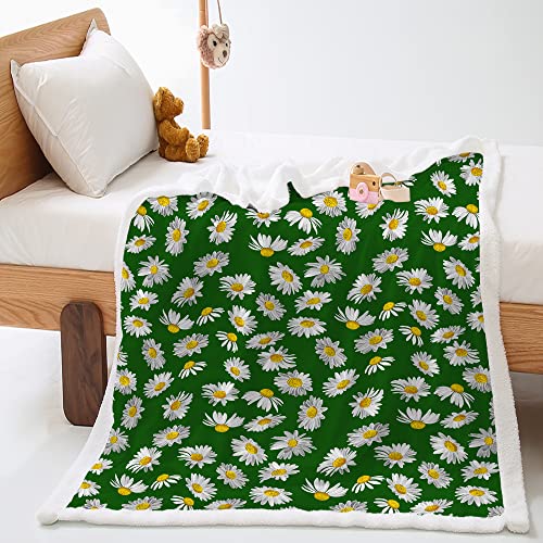 Himlaya 3D Gänseblümchen Wohndecke Tagesdecke Decke Fleecedecke Polyester Weich Wärme Gemütlich Bettüberwurf Erhältlich Dicke Sofadecke Deckeldecke (150x200cm,Grün) von Himlaya
