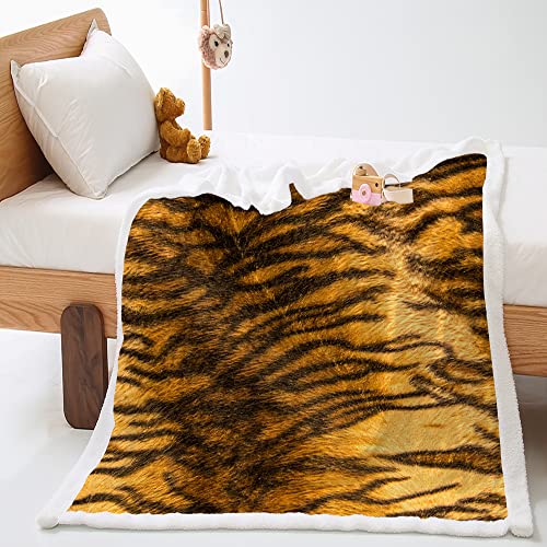 Himlaya 3D Leopard Wohndecke Tagesdecke Decke Fleecedecke Polyester Weich Wärme Gemütlich Bettüberwurf Erhältlich Dicke Sofadecke Deckeldecke (Tigermuster,120x90cm) von Himlaya