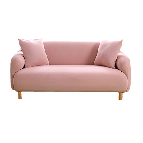 Himlaya Elastischer Sofabezug Stretch Couchbezug Sesselbezug Elastischer Antirutsch Stretchhusse 1/2/3/4 Sitz Weich Stoff Sofabezug Möbelschutz Verzieren (Rosa,2 Sitze: 145-185 cm) von Himlaya