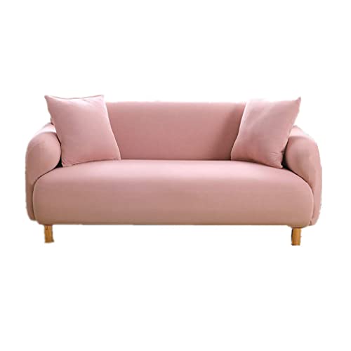 Himlaya Elastischer Sofabezug Stretch Couchbezug Sesselbezug Elastischer Antirutsch Stretchhusse 1/2/3/4 Sitz Weich Stoff Sofabezug Möbelschutz Verzieren (Rosa,3 Sitze: 190-230 cm) von Himlaya