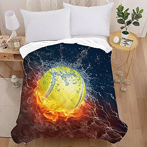 Himlaya Flanell Kuscheldecke Fleecedecke 3D Wasser Feuer Fußball Gedruckte Decke, Flauschige Weich und Warm Microfaser Wohndecke, Sofadecke, Couchdecke, Tagesdecke (Tennis,130x100cm) von Himlaya