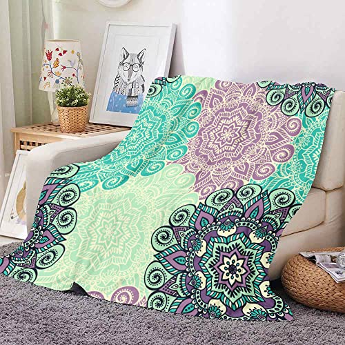 Himlaya Flanelldecke Kuscheldecke Fleecedecke 3D Buntes Exotisches Mandala Gedruckte Flauschige Weich Warm Decke, als Wohndecke, Sofadecke, TV-Decke, Tagesdecke (Farbe C,150x130cm) von Himlaya