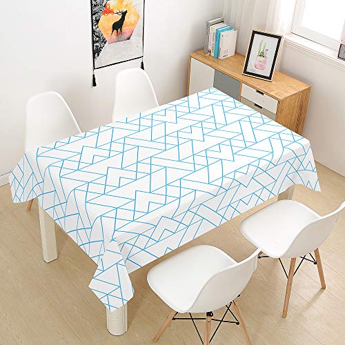 Himlaya Tischdecke Abwaschbar Wasserdicht, 3D Dreieck Geometrie Drucken Tischtuch Rechteckig Wachstuchtischdecke, Tischdecken Pflegeleicht Fleckschutz Outdoor Küche Garten (Blau,60x60) von Himlaya