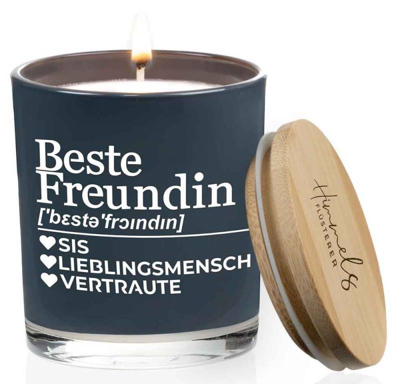 Himmelsflüsterer Duftkerze im Glas Beste Freundin Geschenke Handgemacht 100% Sojawachs (200 g Wachs 50h Brenndauer Kerze, Geschenkidee Geburtstag), weißes Wachs Vanille Duft von Himmelsflüsterer