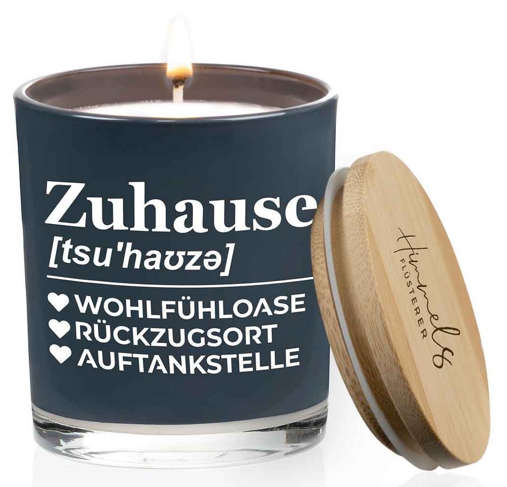 Himmelsflüsterer Duftkerze im Glas Deko Zuhause Geschenk Handgemacht 100% Sojawachs (200 g Wachs 50h Brenndauer Kerze, Geschenkidee Geburtstag), weißes Wachs Vanille Duft von Himmelsflüsterer