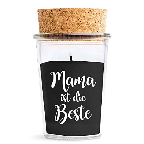 Himmelsflüsterer - Duftkerze im Glas - Mama Geschenk | Klein | schwarz | Vanille Duft | Handgemacht | 100% Sojawachs | 70 g Wachs | 15 h Brenndauer | Geschenke für Mama Geburtstag von Himmelsflüsterer