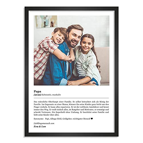 Himmelsflüsterer - Poster Nr. 1 "Definition mit eigenem Foto | Papa Geschenk | Fotogeschenke | Personalisierte Geschenke für Papa Geburtstag | DINA A4 mit Rahmen von Himmelsflüsterer