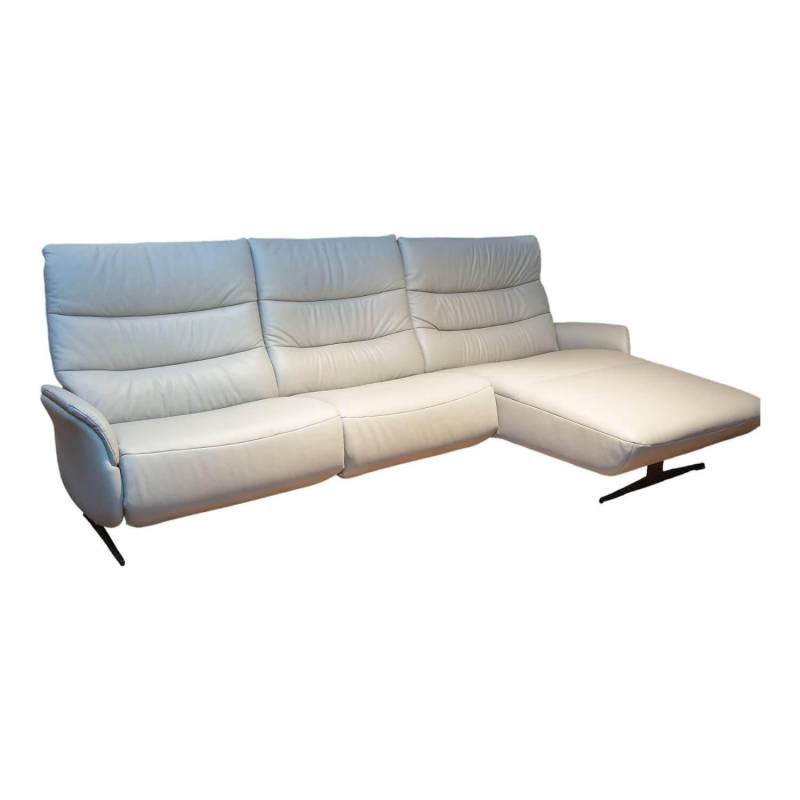 Ecksofa Cumuly Comfort 4050 Bezug Leder 24 Longru Silber Metallkufe Anthrazit Pu... von himolla
