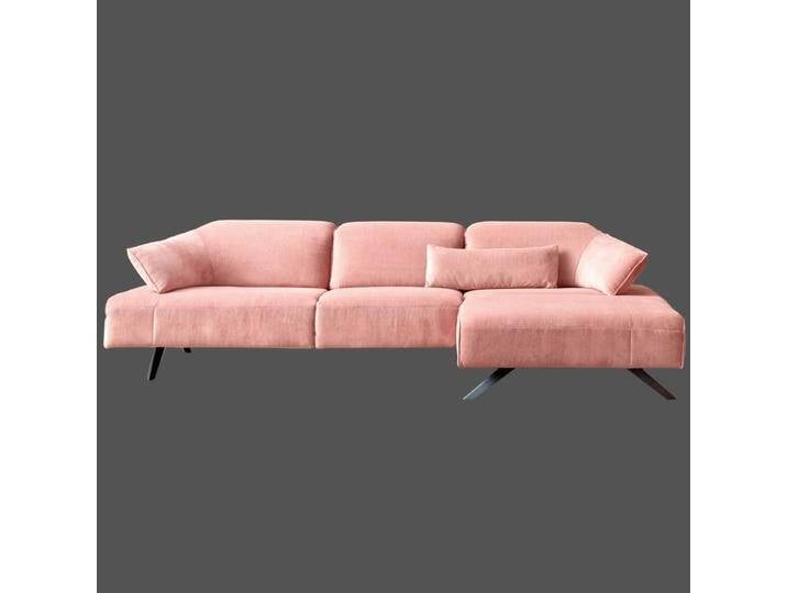Himolla 1052 Signa Eckcouch mit Recamiere rechts mit Kopfteilverstellung in rosa auch in anderen Farben möglich von Himolla