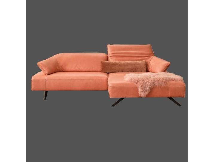 Himolla 1052 Signa Eckcouch mit Recamiere rechts mit Sitztiefenverstellung in orange auch in anderen Farben möglich von Himolla