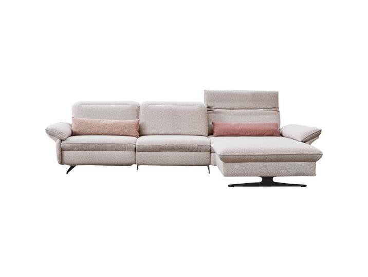 Himolla 1077 Ultima Ecksofa mit elektrischer Fußstützen links in rosa auch in anderen Farben möglich von Himolla
