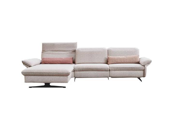 Himolla 1077 Ultima Ecksofa mit elektrischer Fußstützen rechts in rosa auch in anderen Farben möglich von Himolla