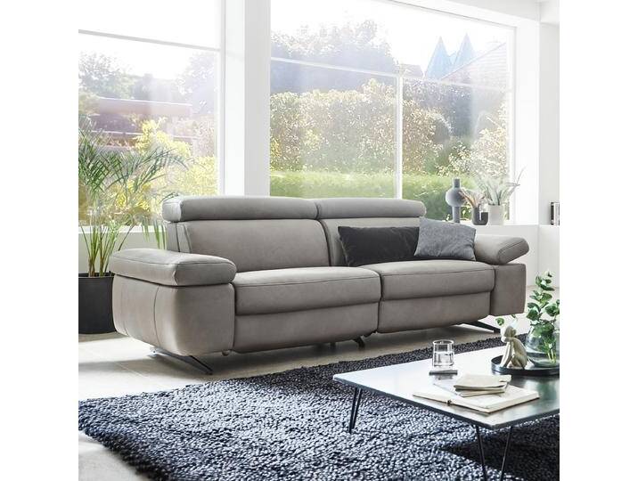 Himolla 1182 Spektra 2-Sitzer mit manueller Kopfteilverstellung sowie klappbarem Armteil in grau aus der Ledergruppe 24 auf Metallkufen anthrazit Himolla 1182 Spektra 2-Sitzer mit manueller Kopfteilverstellung sowie klappbarem Armteil in grau aus der Ledergruppe 24 auf Metallkufen anthrazit von Himolla