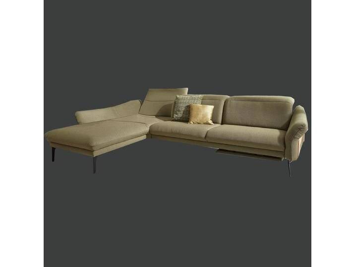 Himolla 1809 Promotion Ecksofa mit Recamiere links und Seitenteil mit Holzapplikation in grün auch in anderen Farben möglich von Himolla