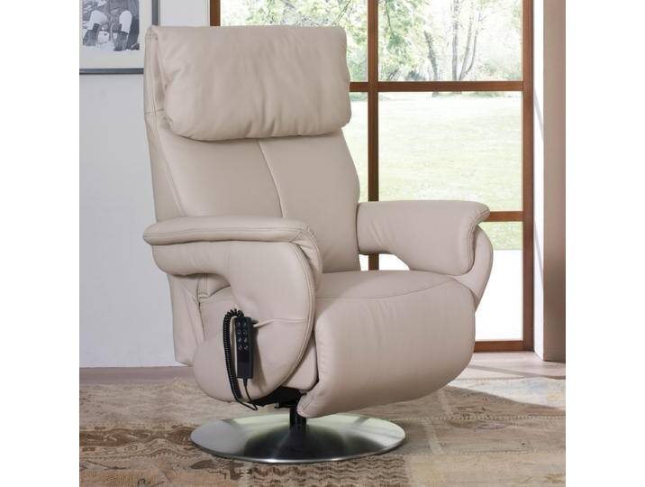 Himolla 7304 Easy Swing Relaxsessel 1-motorisch mit Handschalter Sitzkomfort Superlastic med in Echtleder beige mit Metallteller in Edelstahloptik Himolla 7304 Easy Swing Relaxsessel 1-motorisch mit Handschalter Sitzkomfort Superlastic med in Echtleder beige mit Metallteller in Edelstahloptik von Himolla