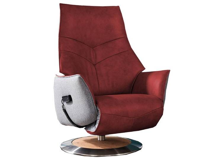Himolla 7911 S-Lounger Relaxsessel zweifarbig Rücken- und Fußteil getrennt elektrisch verstellbar in Stoff bzw. Leder rot und weitere Farben von Himolla