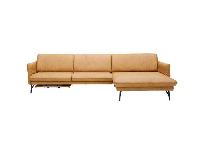 Himolla ECKSOFA, Gelb, Echtleder, Rindleder, Uni, Ottomane rechts, L-Form, 330x174 cm, Blauer Engel, Goldenes M, Made in Germany, EMAS, Typenauswahl, von Himolla