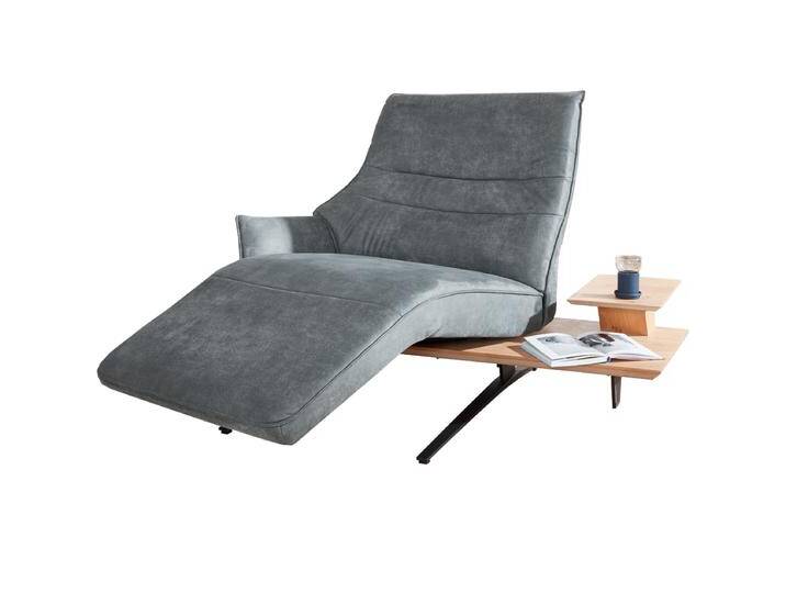 Himolla Einzelliege 4905 Lounger mit exklusivem Anstelltisch auf einer Metallkufe in pulverbeschichtet Anthrazit von Himolla