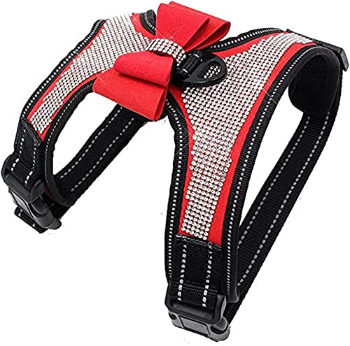 Hundegeschirr mit Strasssteinen, reflektierend, niedlich, glitzernd, Hundegeschirr, Hundeleine, reflektierender Brustgurt mit glänzender Schleife Hundegeschirr mit Strasssteinen, reflektierend, niedlich, glitzernd, Hundegeschirr, Hundeleine, reflektierender Brustgurt mit glänzender Schleife von HimyBB