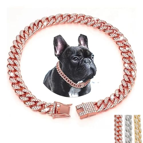 Silberfarbene Hundehalskette für große Hunde, glitzernde Strasssteine, glitzernde Diamanten, Metall, kubanische Glieder-Hundekette für kleine, mittelgroße und große Hunde Silberfarbene Hundehalskette für große Hunde, glitzernde Strasssteine, glitzernde Diamanten, Metall, kubanische Glieder-Hundekette für kleine, mittelgroße und große Hunde von HimyBB