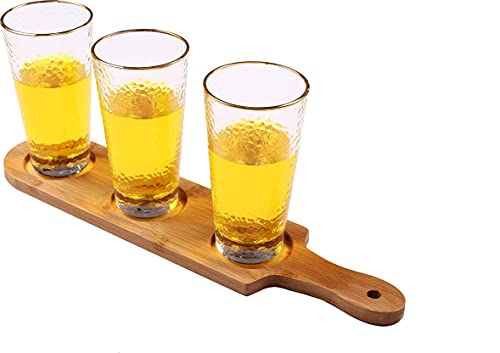 HinLot Bierverkostungs-Set mit 6,9 cm Durchmesser für Weingläser, Flugbretter, Gläser, Servierpaddel (rund, 1) 3,5 B x 15,5 L von HinLot