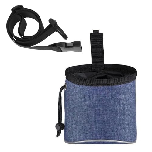 Hinapan 1 Stück Futterbeutel für Hundetraining, Hundetrainings-Leckerli-Beutel mit Verstellbarem Hüftgurt, Tragbare Hunde Leckerli Tasche, Multifunktionaler Futterbeutel mit Kotbeutelspender (Blau) von Hinapan
