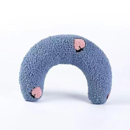 Hinapan 1 Stück Hundekissen Für Kleine Hunde, U-Förmige Welpen Nackenkissen, Weiches Flauschiges Katzenhalskissen, Verbessern Relief Schlafmaschine Waschbar, Beruhigendes Spielzeug (Blue) von Hinapan