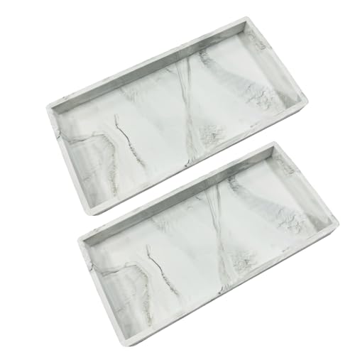 Hinapan 2 Stück Silikon-Badezimmer-Tablett, Dekoratives Aufbewahrungs-Tablett, Bruchsicheres Flexibles Badezimmer-Tablett, für Arbeitsplatte, Dusche, Kosmetisch, Küchenspüle Hinapan 2 Stück Silikon-Badezimmer-Tablett, Dekoratives Aufbewahrungs-Tablett, Bruchsicheres Flexibles Badezimmer-Tablett, für Arbeitsplatte, Dusche, Kosmetisch, Küchenspüle von Hinapan