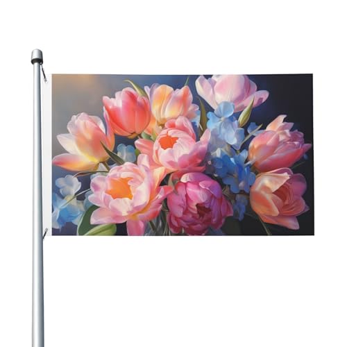 Gartenflagge mit Blumen-Diamantdruck, 90 x 150 cm Gartenflagge mit Blumen-Diamantdruck, 90 x 150 cm von Hingor