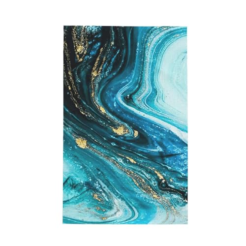 Geschirrtuch mit Marmor-Aufdruck, weich, saugfähig, Handtuch, Geschirrtücher und Tischdekorationstücher, Türkis, Blau, Gold Geschirrtuch mit Marmor-Aufdruck, weich, saugfähig, Handtuch, Geschirrtücher und Tischdekorationstücher, Türkis, Blau, Gold von Hingor