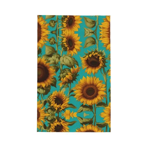 Geschirrtuch mit Sonnenblumen-Druck, weich, saugfähig, Geschirrtücher und Tischdekorationstücher von Hingor
