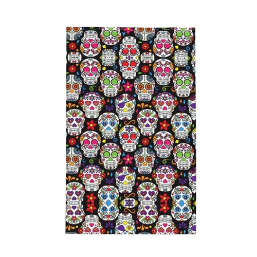 Geschirrtuch mit buntem Blumenschädel-Druck, weich, saugfähig, Geschirrtücher und Tischdekorationstücher Geschirrtuch mit buntem Blumenschädel-Druck, weich, saugfähig, Geschirrtücher und Tischdekorationstücher von Hingor