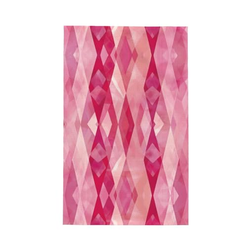 Geschirrtuch mit modischem rosa Rautenmuster, weich, saugfähig, Geschirrtücher und Tischdekorationstücher von Hingor