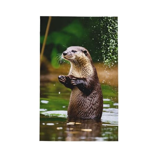 Geschirrtuch mit niedlichem braunem Otter-Druck, weich, saugfähig, Geschirrtücher und Tischdekorationstücher von Hingor