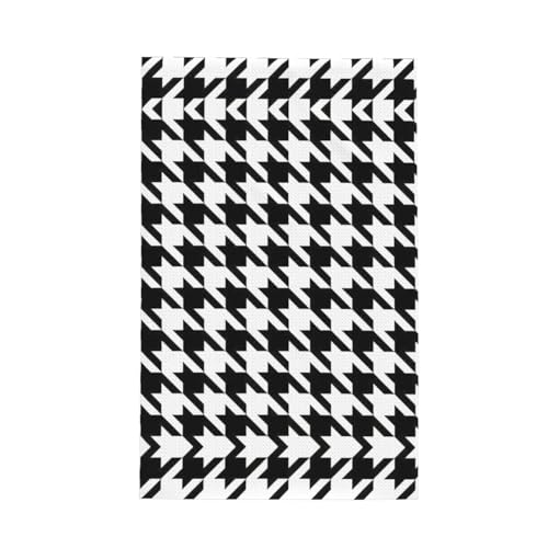 Modisches Geschirrtuch, Hahnentrittmuster, schwarz, bedruckt, weich, saugfähig, Geschirrtücher und Tischdekorationstücher Modisches Geschirrtuch, Hahnentrittmuster, schwarz, bedruckt, weich, saugfähig, Geschirrtücher und Tischdekorationstücher von Hingor