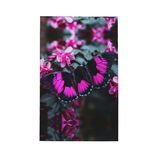Modisches Geschirrtuch mit Blumen- und Schmetterlingsdruck, weich, saugfähig, Geschirrtücher und Tischdekorationstücher Modisches Geschirrtuch mit Blumen- und Schmetterlingsdruck, weich, saugfähig, Geschirrtücher und Tischdekorationstücher von Hingor